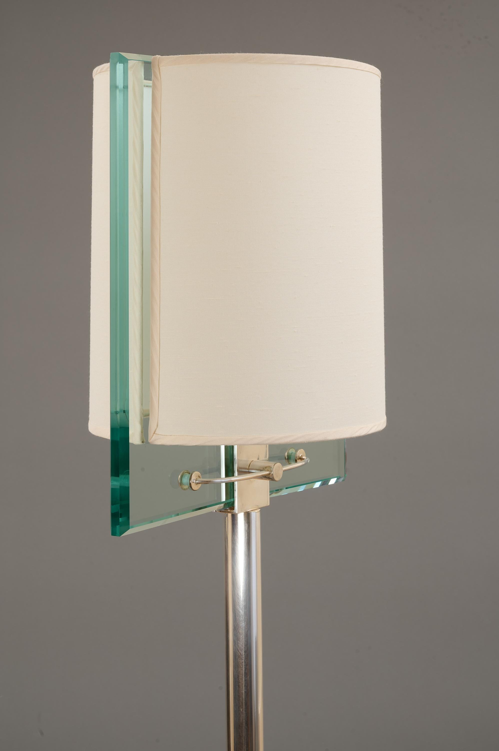 Brass Fontana Arte by Nathalie Grenon Floor Lamp in Glass and Wood, Italy 1990 For Sale