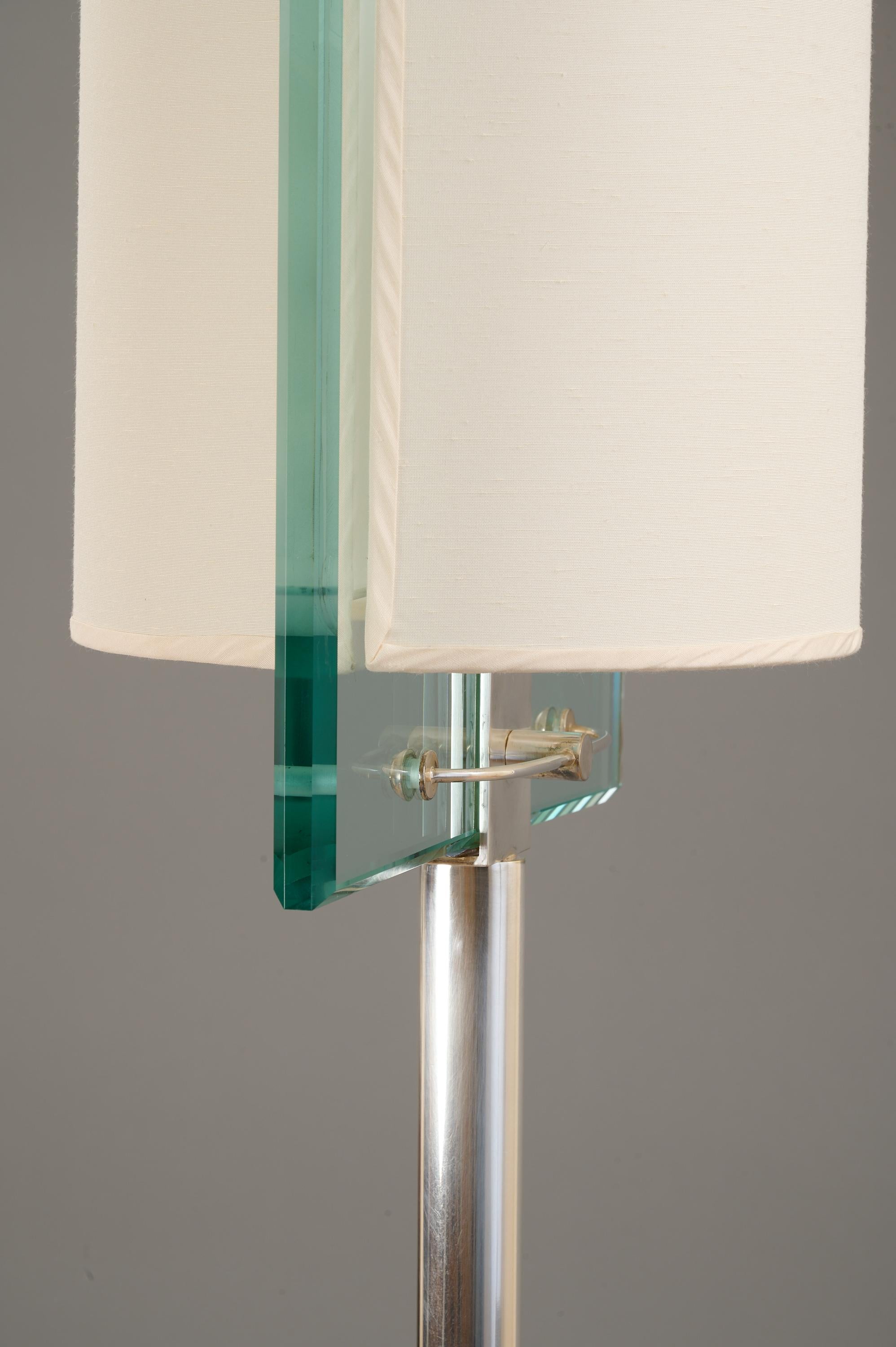 Fontana Arte by Nathalie Grenon Floor Lamp in Glass and Wood, Italy 1990 For Sale 3