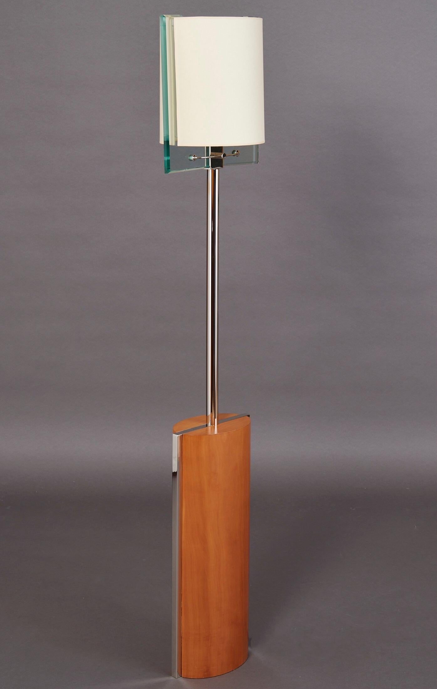 Fontana Arte by Nathalie Grenon Floor Lamp in Glass and Wood, Italy 1990 For Sale 6