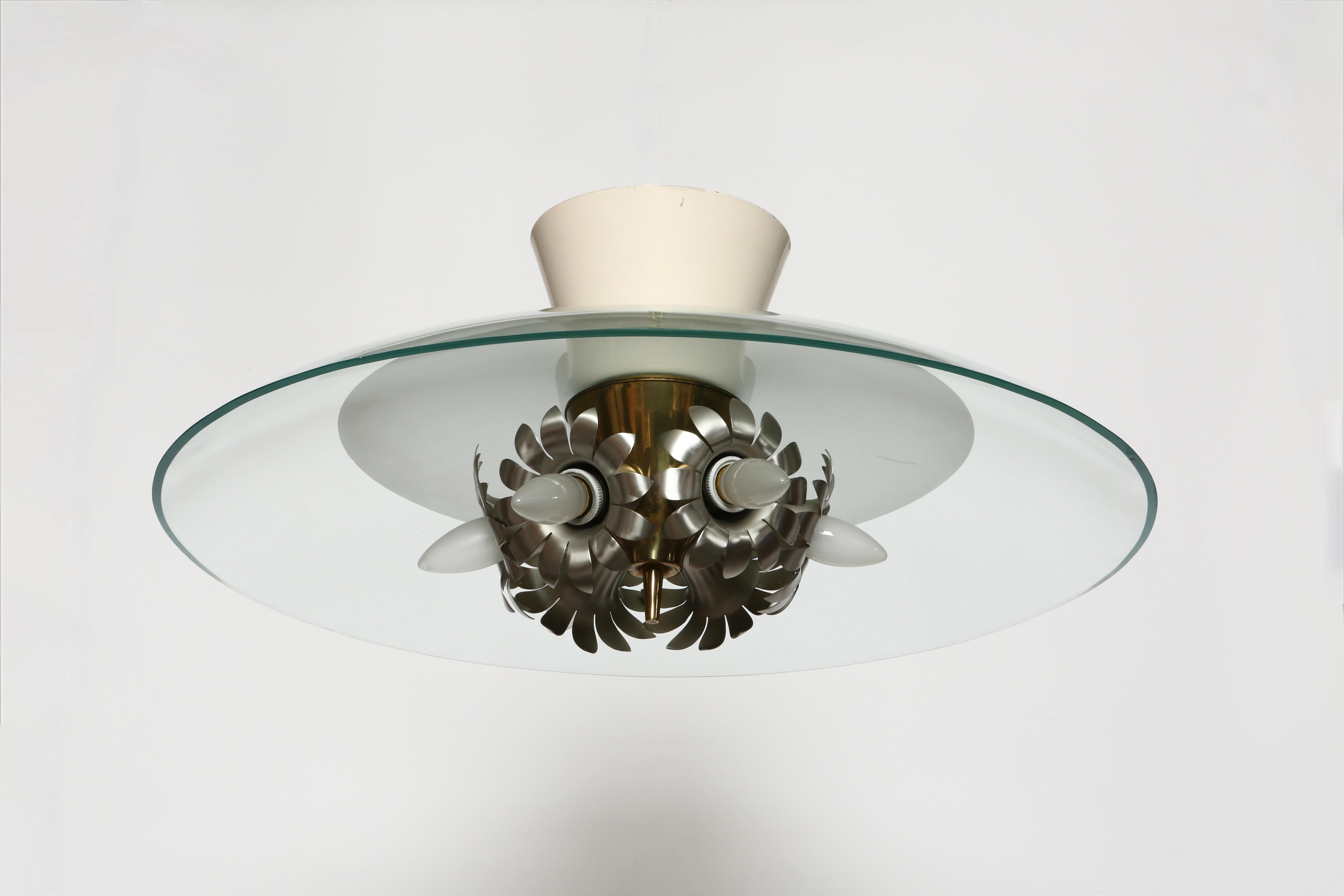 Fontana Arte von Pietro Chiesa Deckenleuchte, Italien ca. 1940er Jahre (Moderne der Mitte des Jahrhunderts) im Angebot