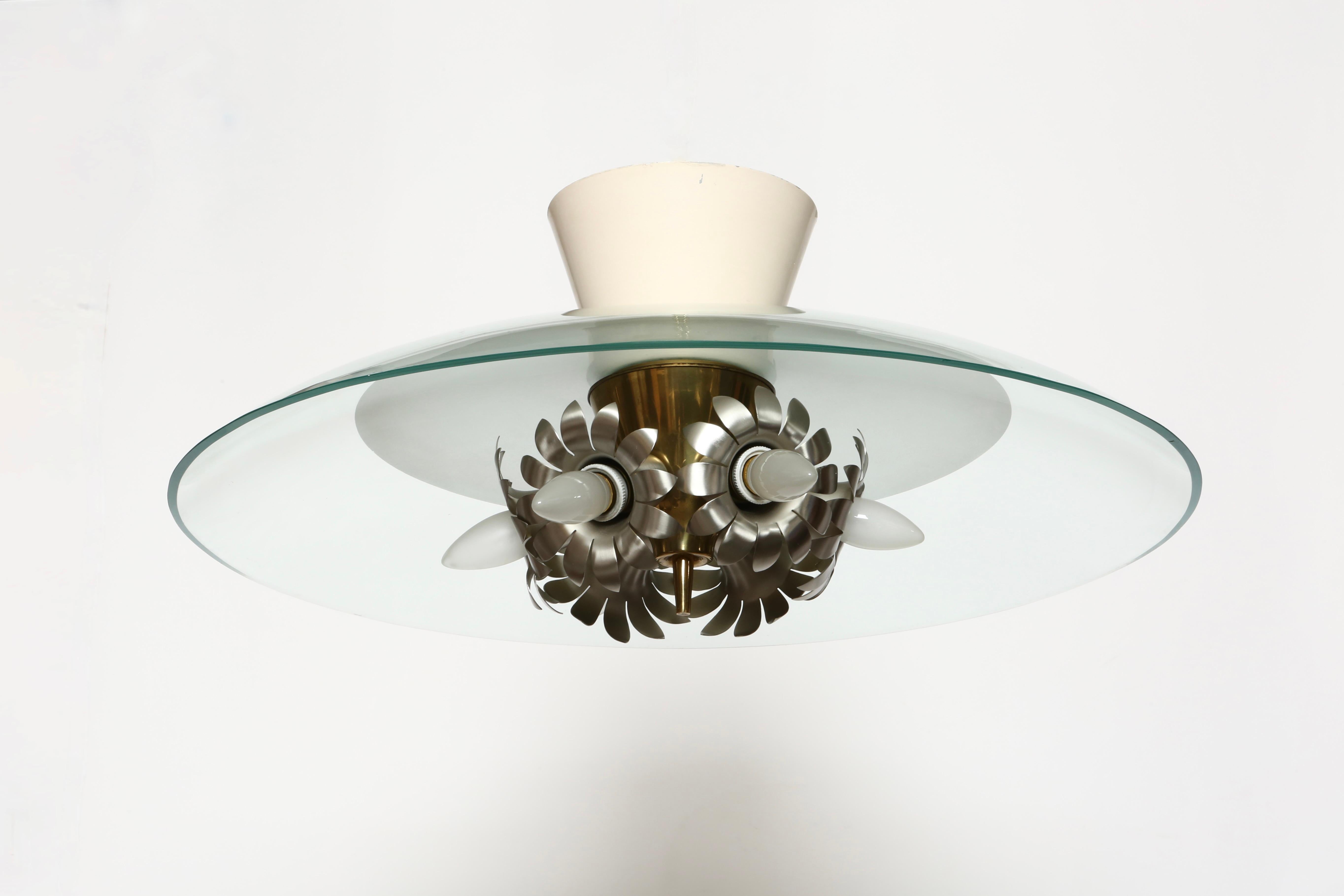Fontana Arte von Pietro Chiesa Deckenleuchte, Italien ca. 1940er Jahre (Mitte des 20. Jahrhunderts) im Angebot