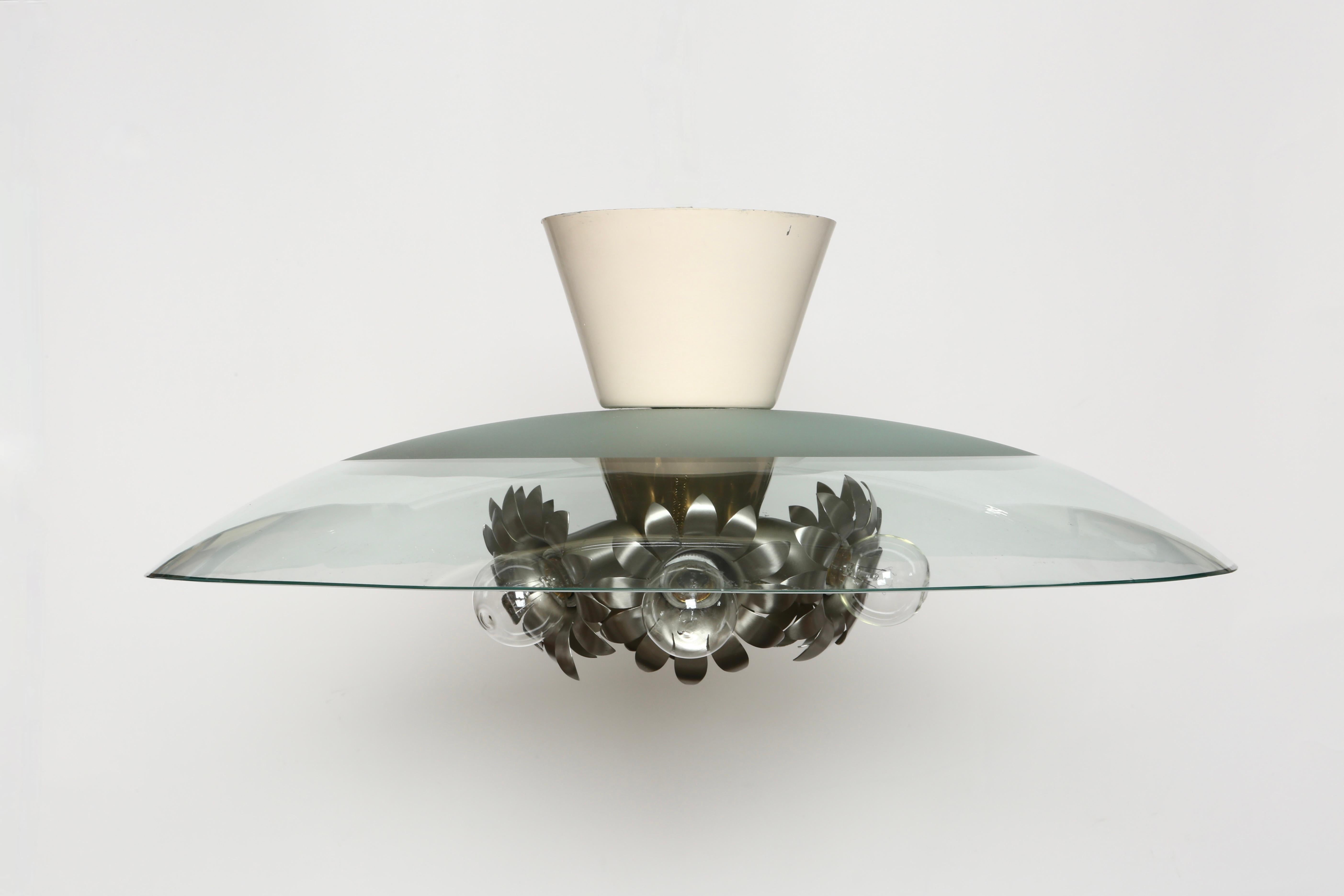 Fontana Arte von Pietro Chiesa Deckenleuchte, Italien ca. 1940er Jahre im Angebot 1