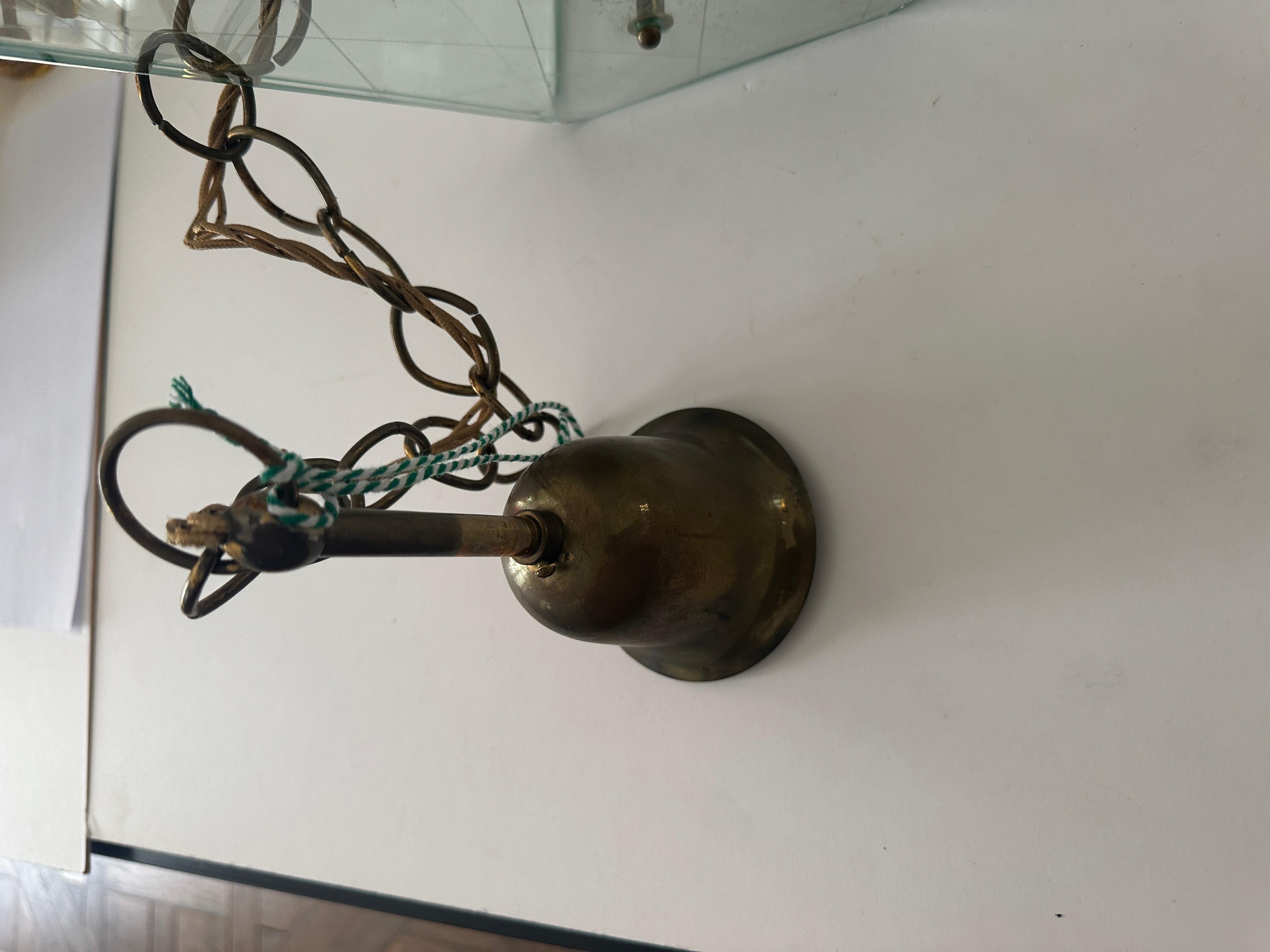 XX secolo Fontana Arte di Pietro Chiesa Pendente in vetro e ottone Italia 1940 in vendita