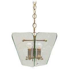 Fontana Arte di Pietro Chiesa Pendente in vetro e ottone Italia 1940