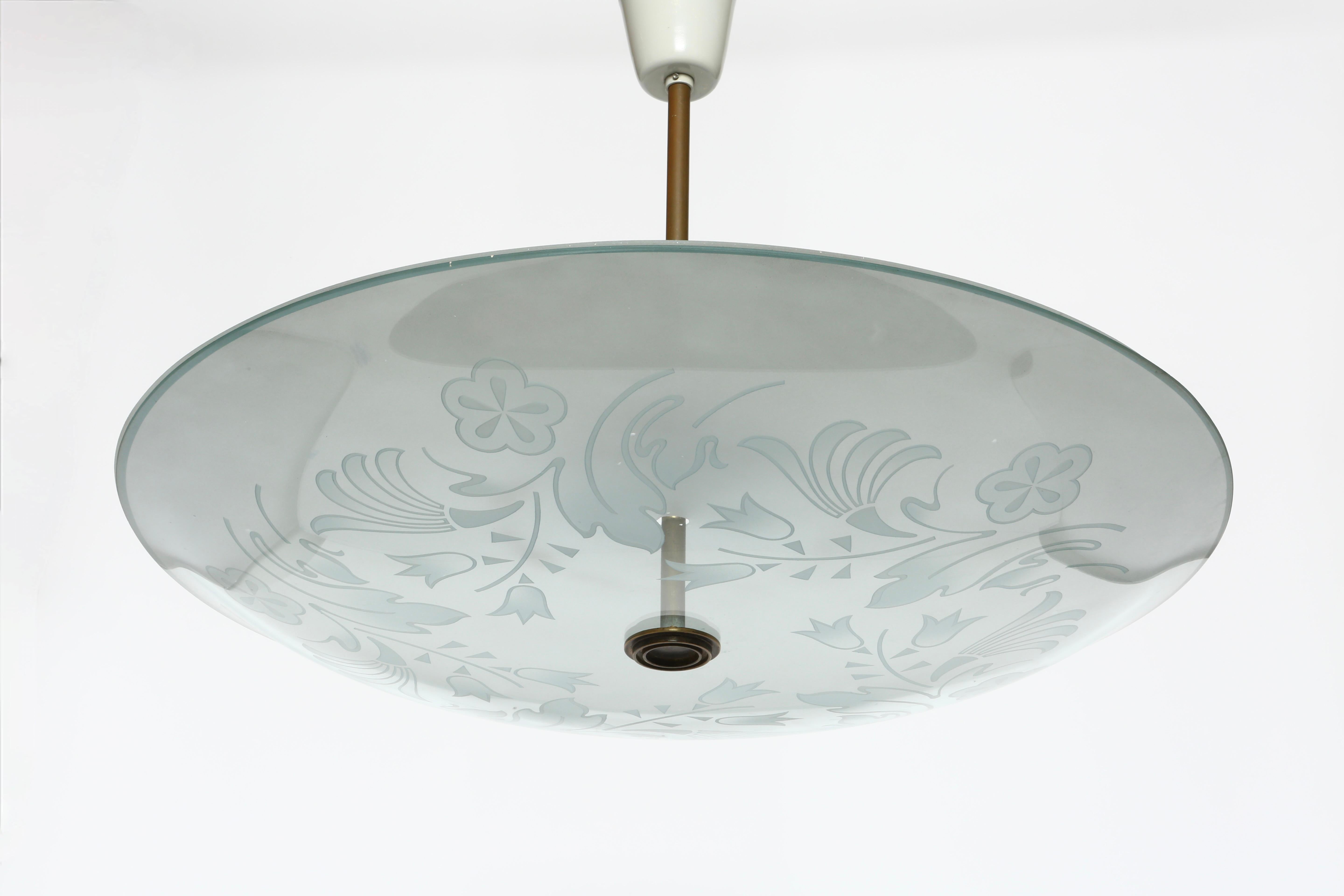 Plafonnier à suspension Fontana Arte by Pietro Chiesa, Italie circa 1940s en vente 2