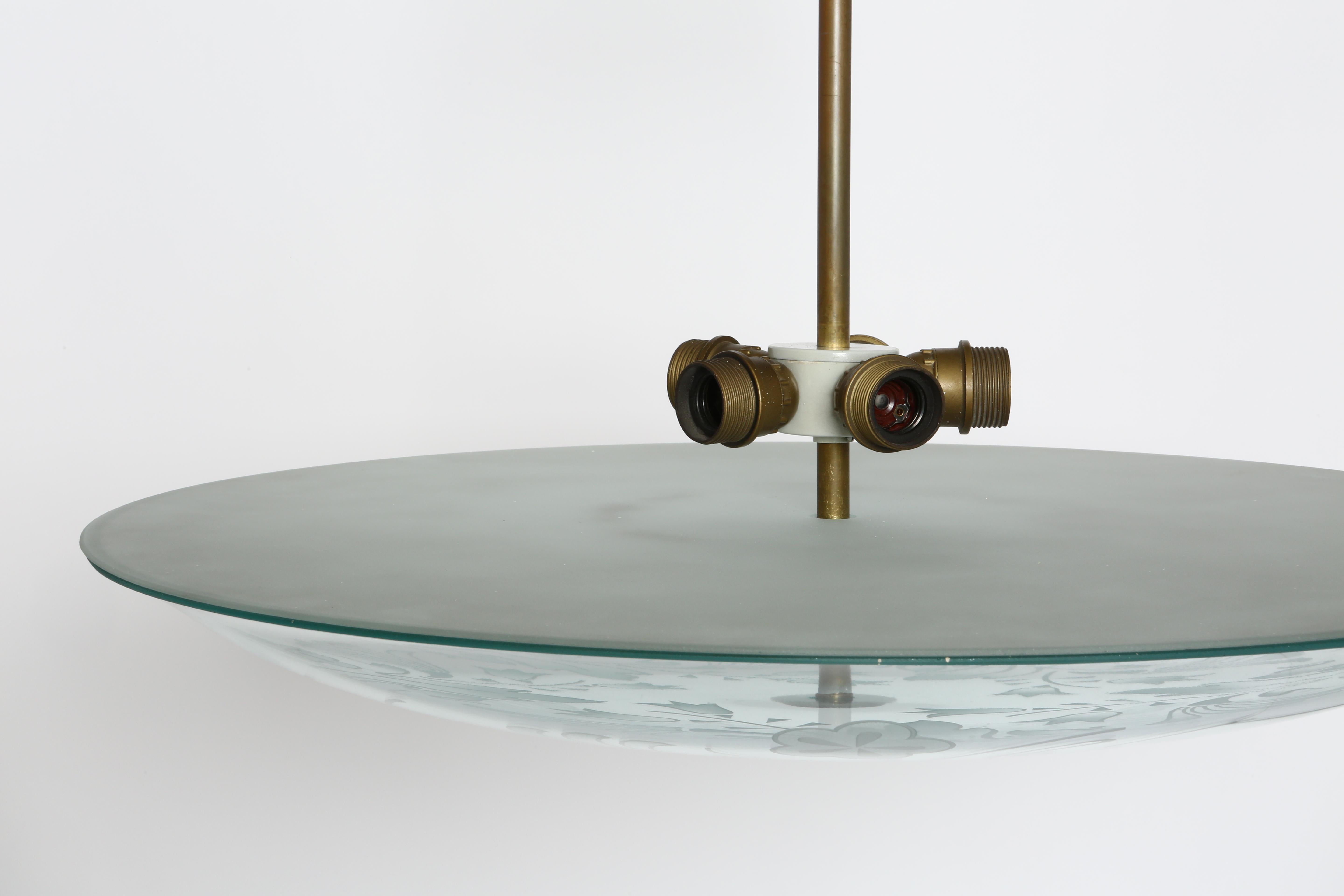 Plafonnier à suspension Fontana Arte by Pietro Chiesa, Italie circa 1940s en vente 3