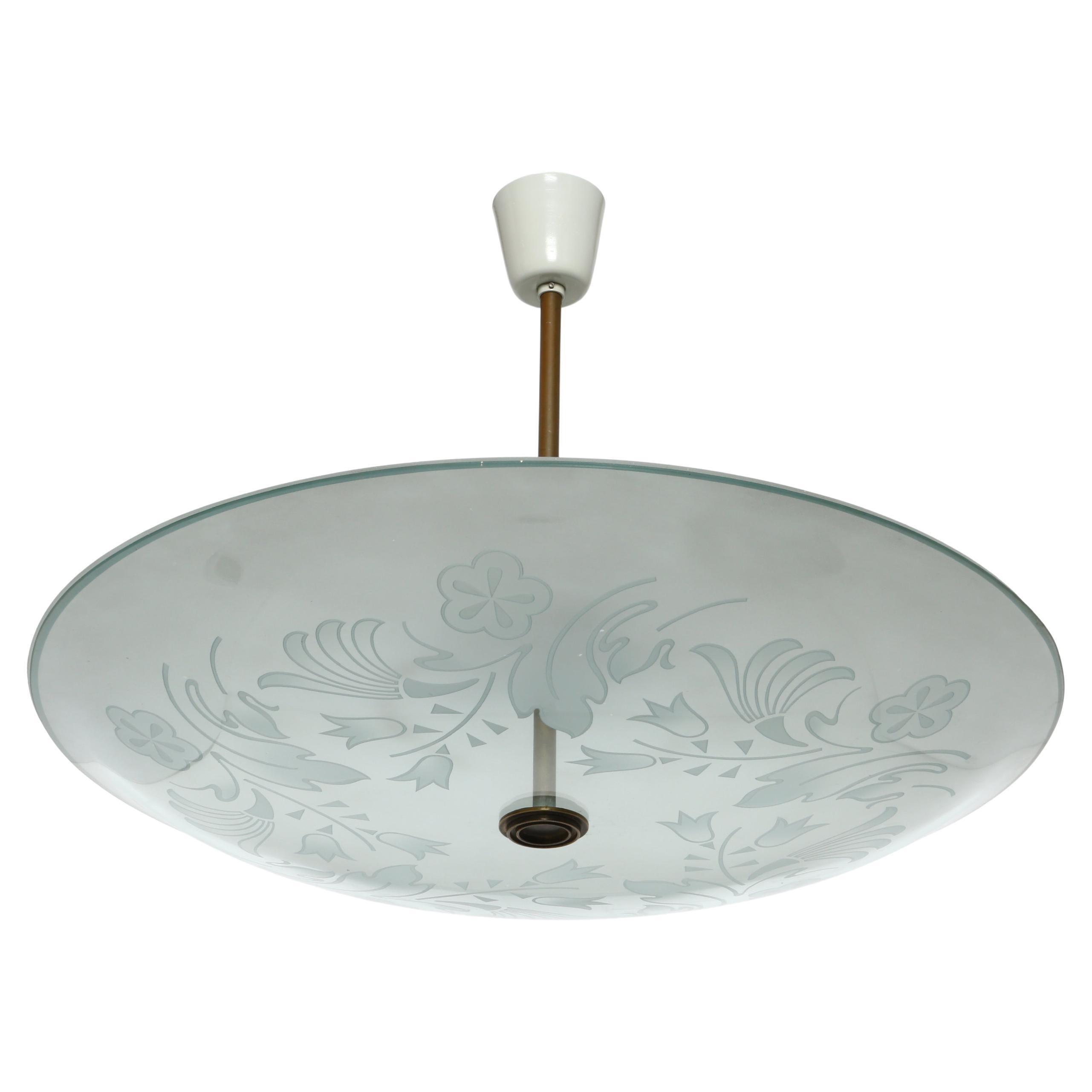 Fontana Arte by Pietro Chiesa suspension ceiling light, Italy circa 1940s