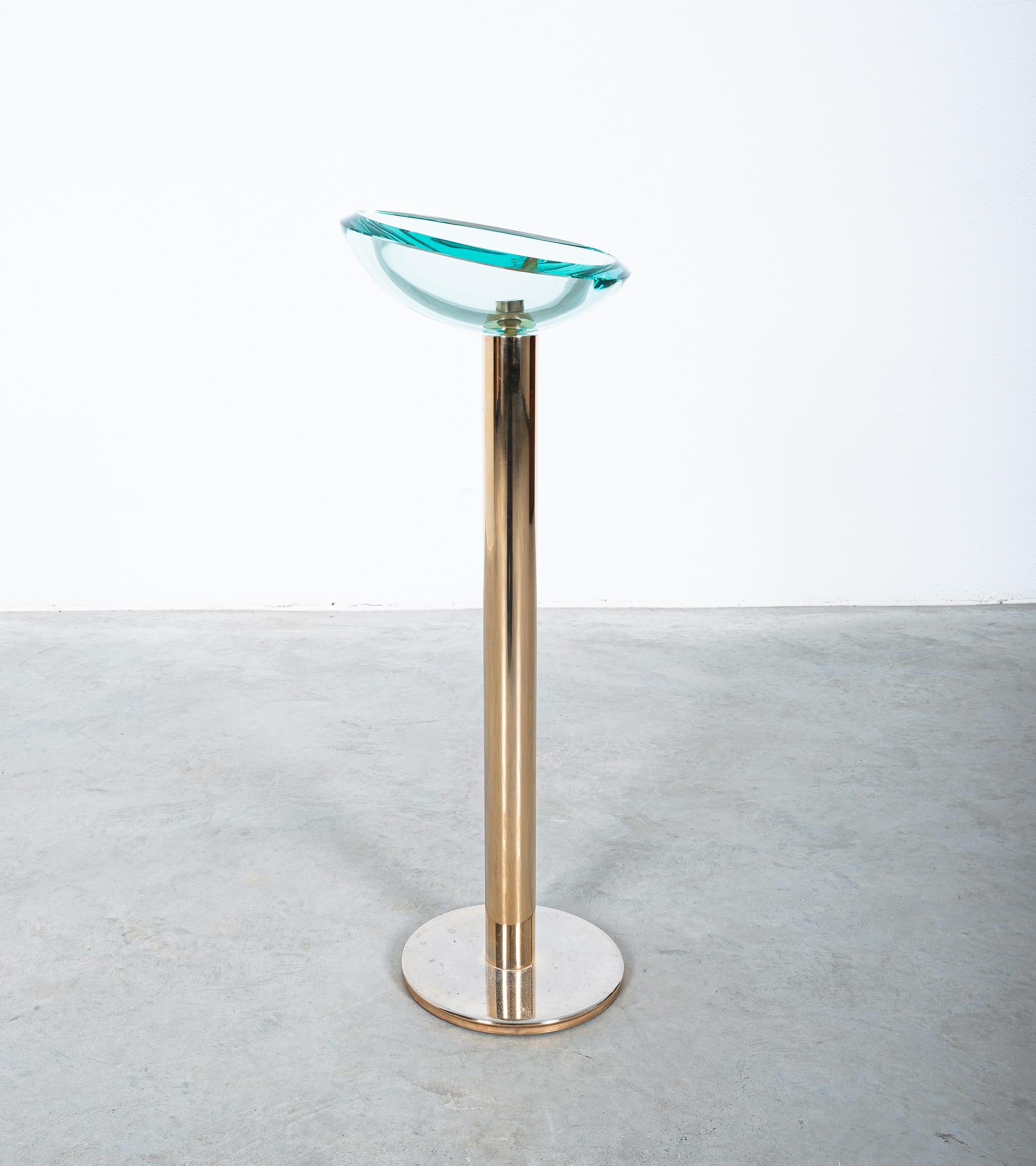 Fontana Arte Catch All Glass Bowl Brass, Italy Mid Century For Sale 1