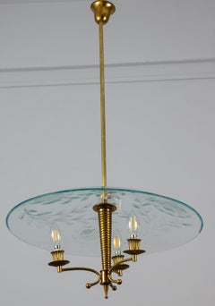 Fontana Arte Ceiling Fixture Attributed to Pietro Chiesa, Italy, circa 1935