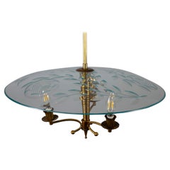 Fontana Arte Ceiling Fixture Attributed to Pietro Chiesa, Italy, circa 1935