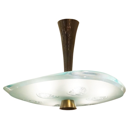 Fontana Arte Ceiling Light Model 1748 by Max Ingrand-Bronze Hardware