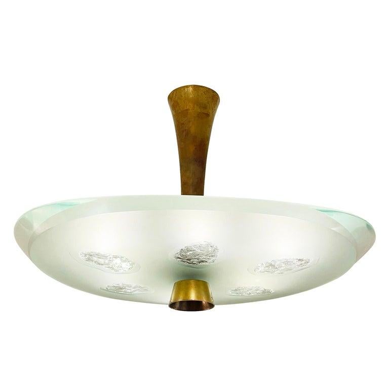 Mid-Century Modern Pair of Fontana Arte Ceiling Light Model 1748 by Max Ingrand For Sale