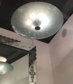 Fontana Arte Ceiling Light Brass Glass, 1940, Italy