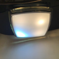 Fontana Arte ceilling Light Glass Metal Crome 1955 Italie