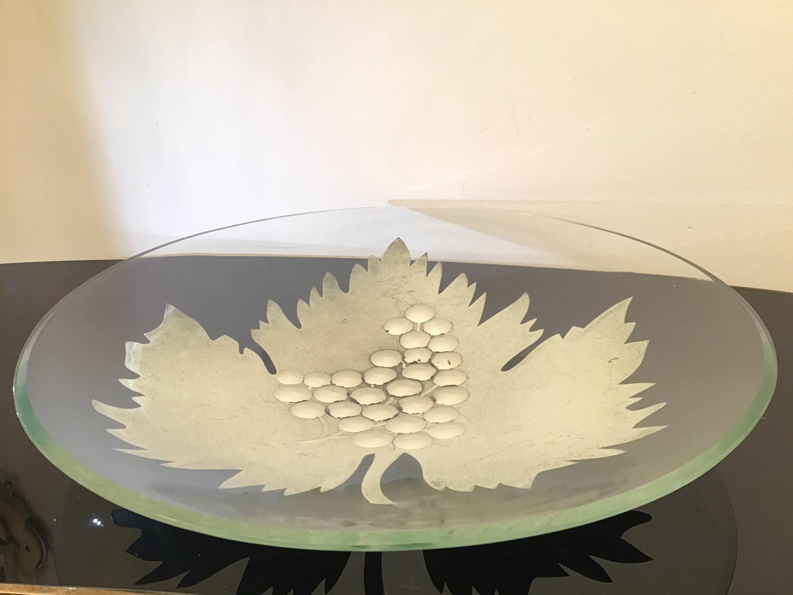 Other Fontana Arte Centerpiece Glass, 1950, Italy For Sale