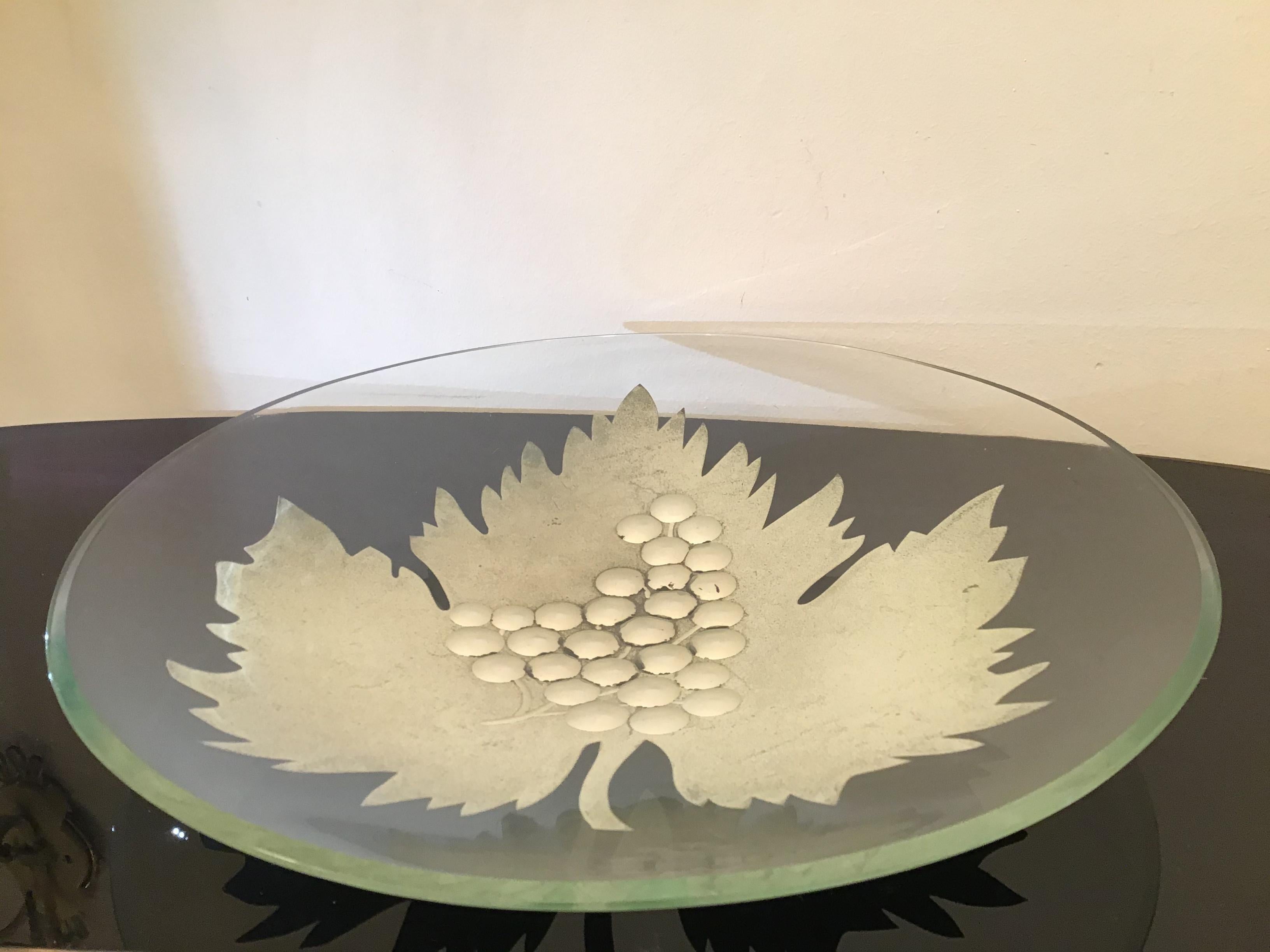 Fontana Arte Centerpiece Glass, 1950, Italy In Excellent Condition For Sale In Milano, IT