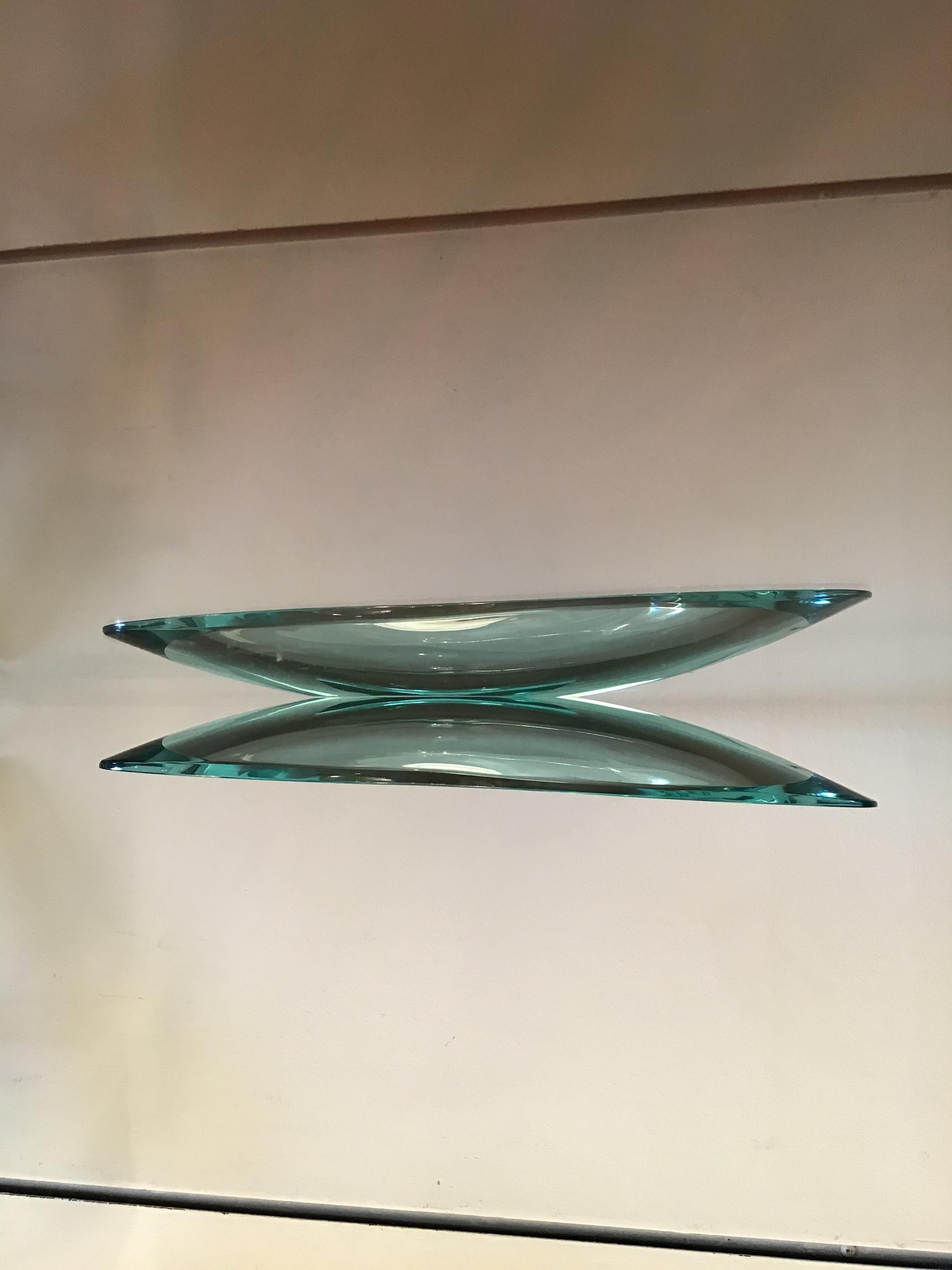 Italian Fontana Arte Centerpiece/Svuota Tasche Glass, 1950, Italy For Sale