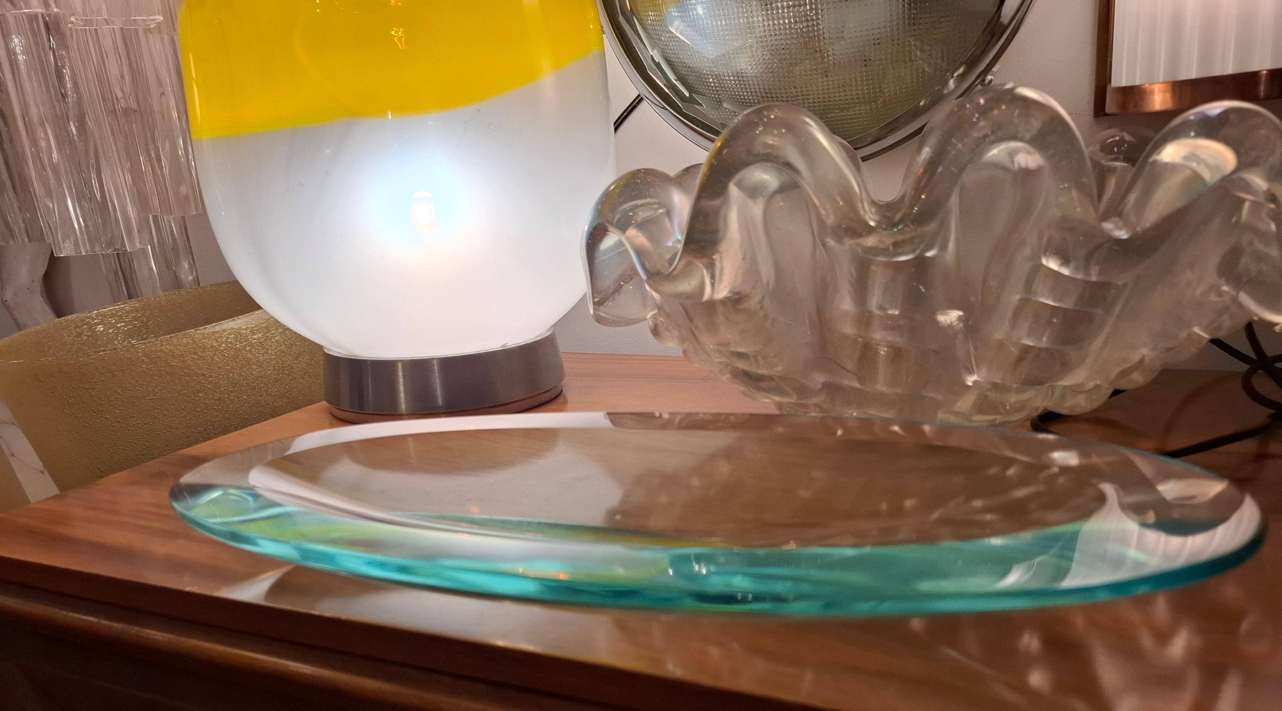 FONTANA ARTE CENTERTAVOLA GLASS MOLATO VERDE NILO OF 1960....ITALIA ..coming from ua villa Milan 