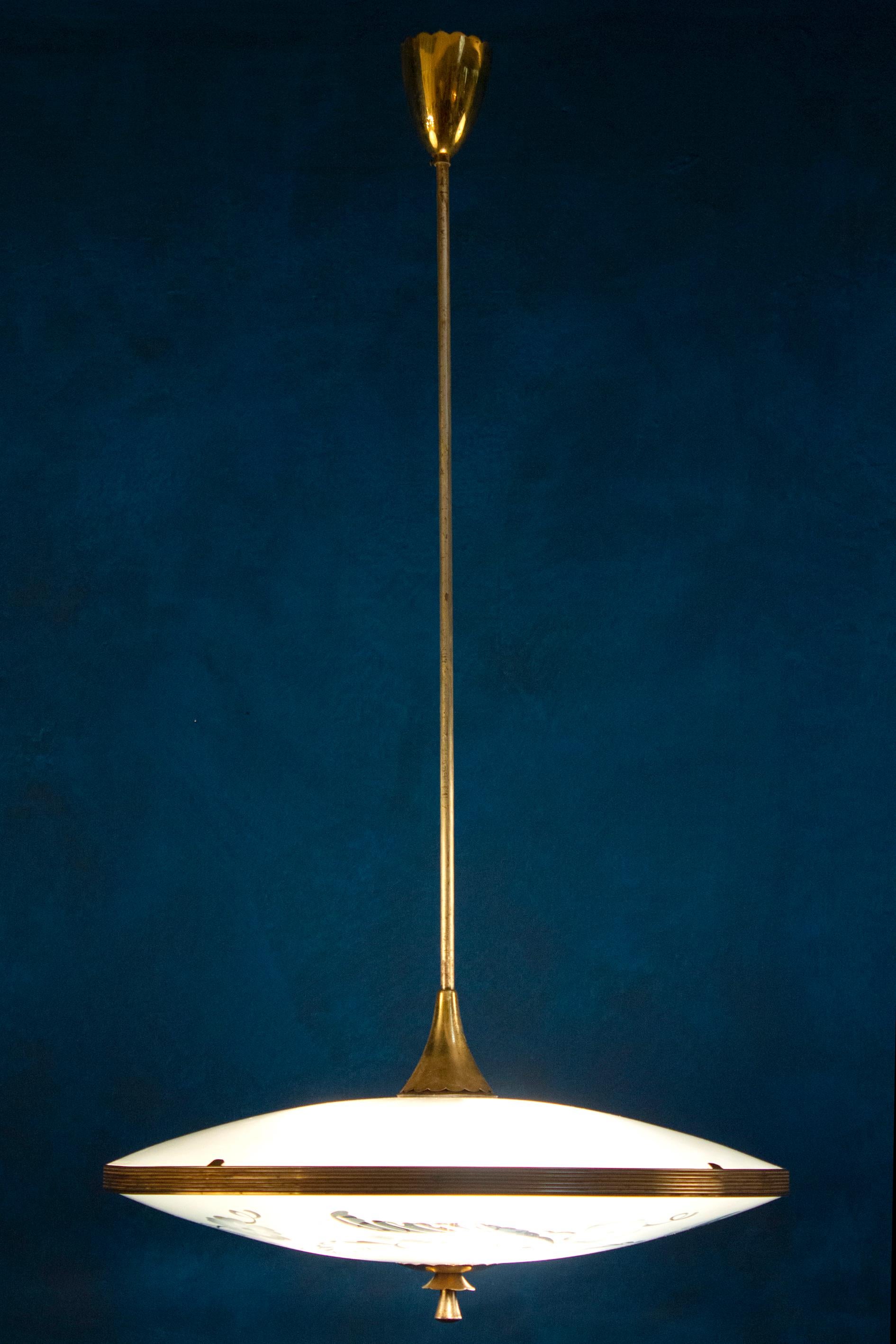 Fontana Arte Chandelier Attrib. Pietro Chiesa, Italy, 1940s For Sale 2