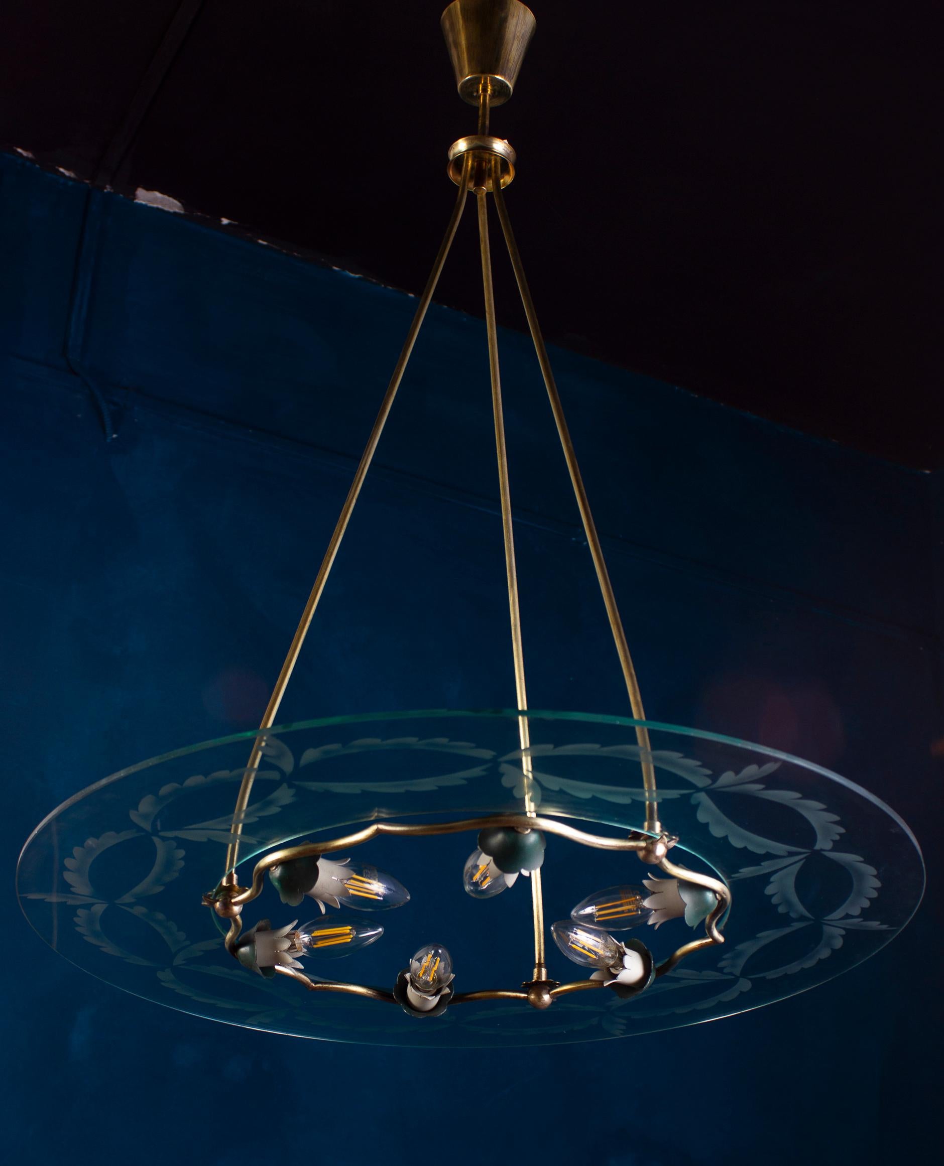 Lámpara de Fontana Arte  de Pietro Chiesa, Italia, década de 1940 en venta 2