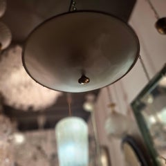 Fontana Arte Chandelier/Ceilling Light Brass Glass Metal, 1950, Italy
