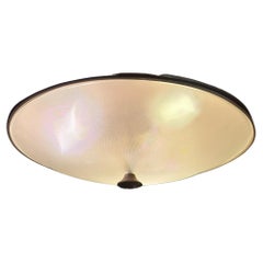 Fontana Arte Chandelier/Ceilling Light Brass Glass Metal, 1950, Italy