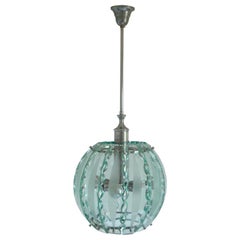 Lustre Fontana Arte en verre et chrome, 04 Zero Quatro