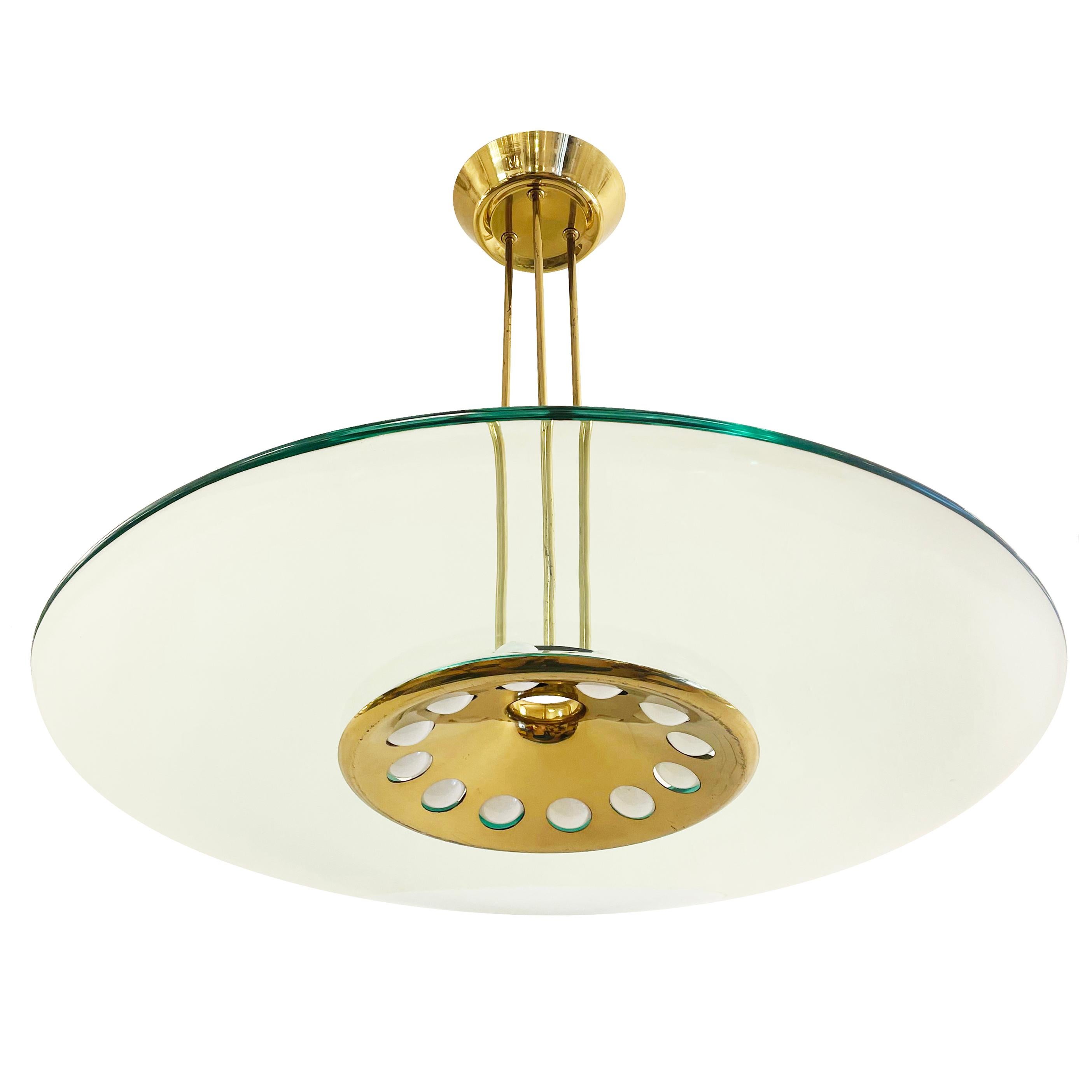 Fontana Arte Chandelier Model 1441 by Max Ingrand In Good Condition In New York, NY