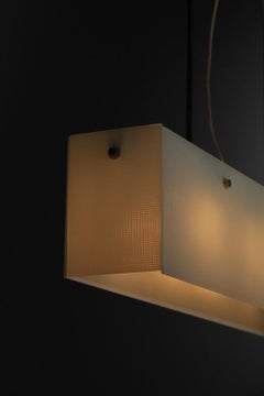Chandelier attire. to Fontana Arte with Embossed Glass Panels from the 1970s