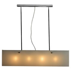 Chandelier attire. to Fontana Arte with Embossed Glass Panels from the 1970s