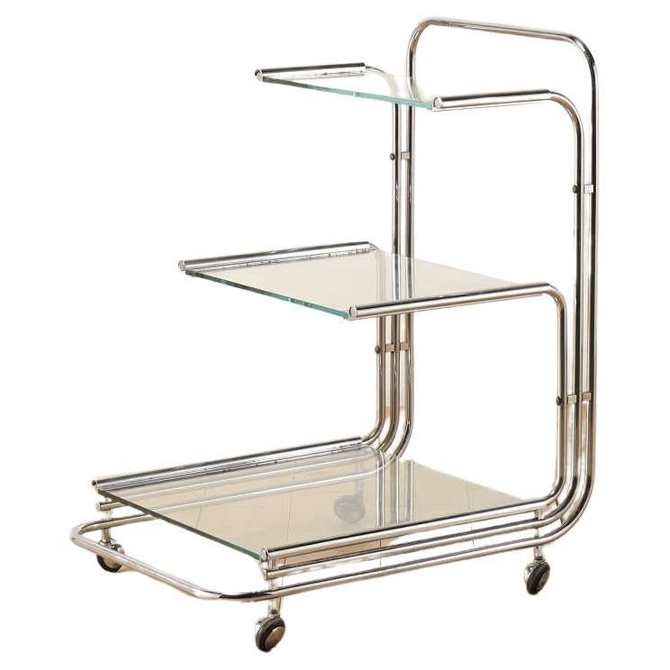 Verchromter Fontana Arte-Teewagen 1970er Jahre
