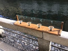 Clothes Hangers attributed to Fontana Arte, Brass Wood Glass 1945 Italy