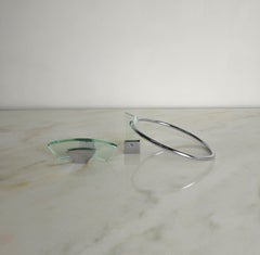 Fontana Arte Coat Racks Glass Chromed Steel Midcentury Italy 1960s Set of 2