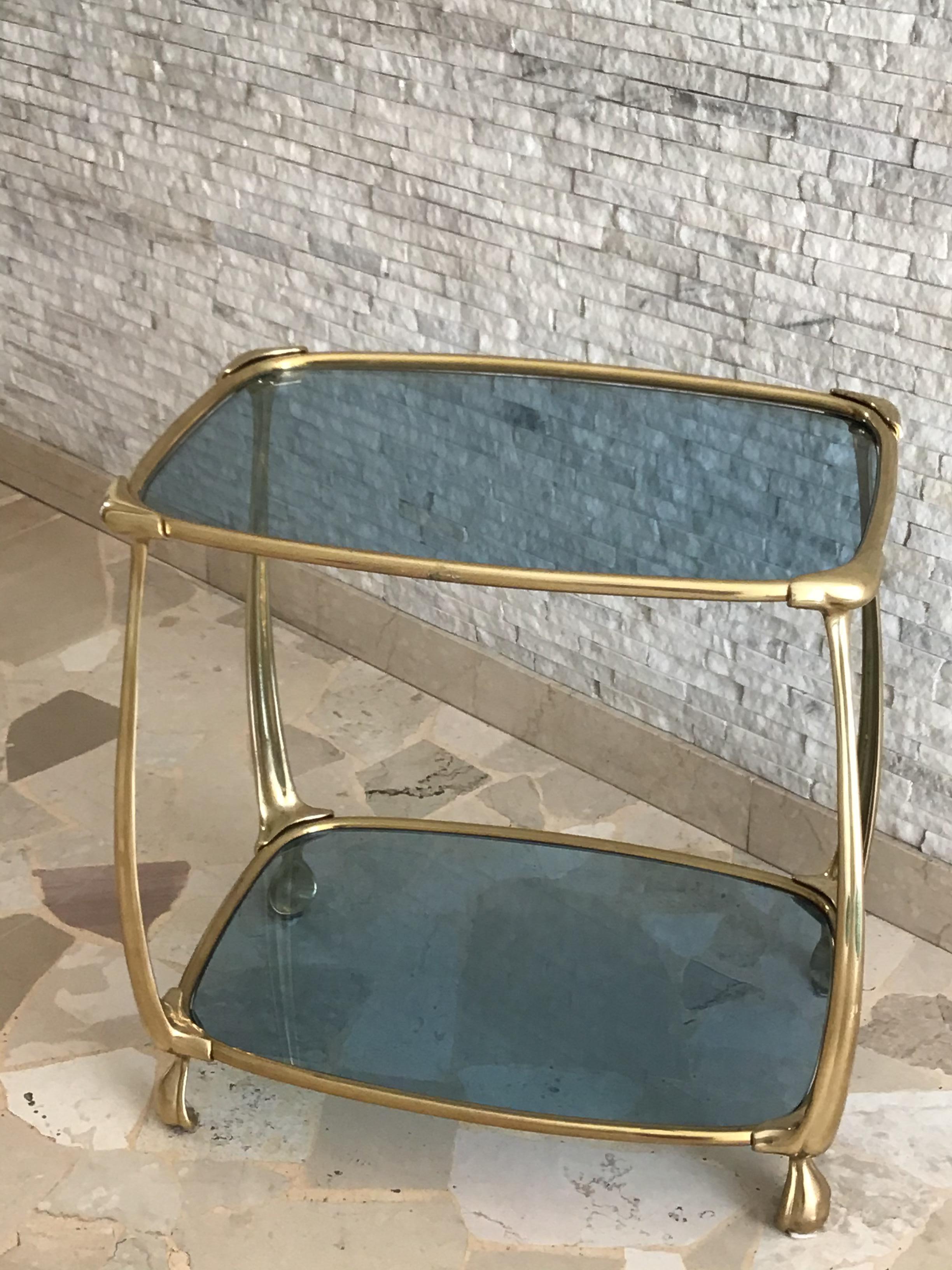 Fontana Arte Coffee Table Brass Glass 1955 Italy For Sale 4