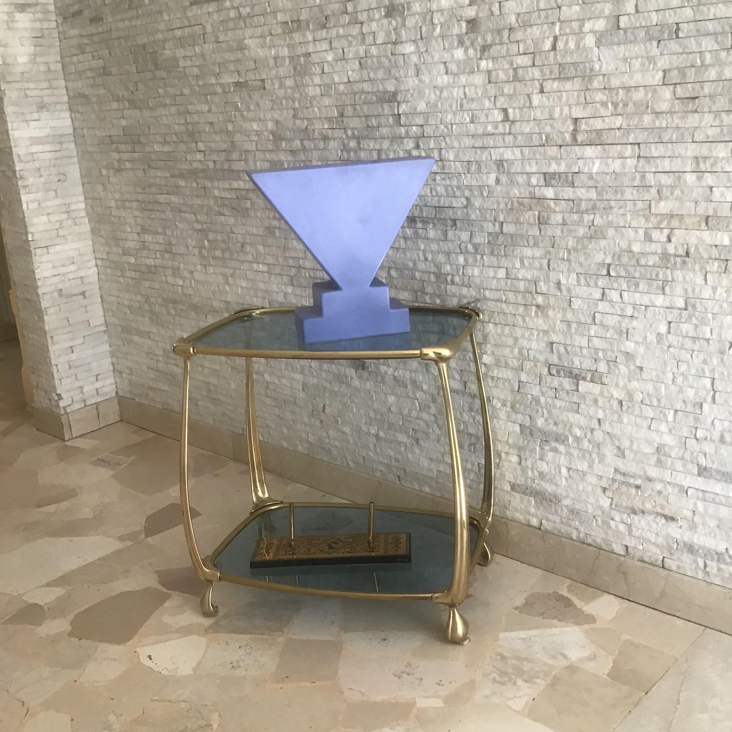 Milieu du XXe siècle Table basse Fontana Arte en laiton et verre, 1955, Italie en vente