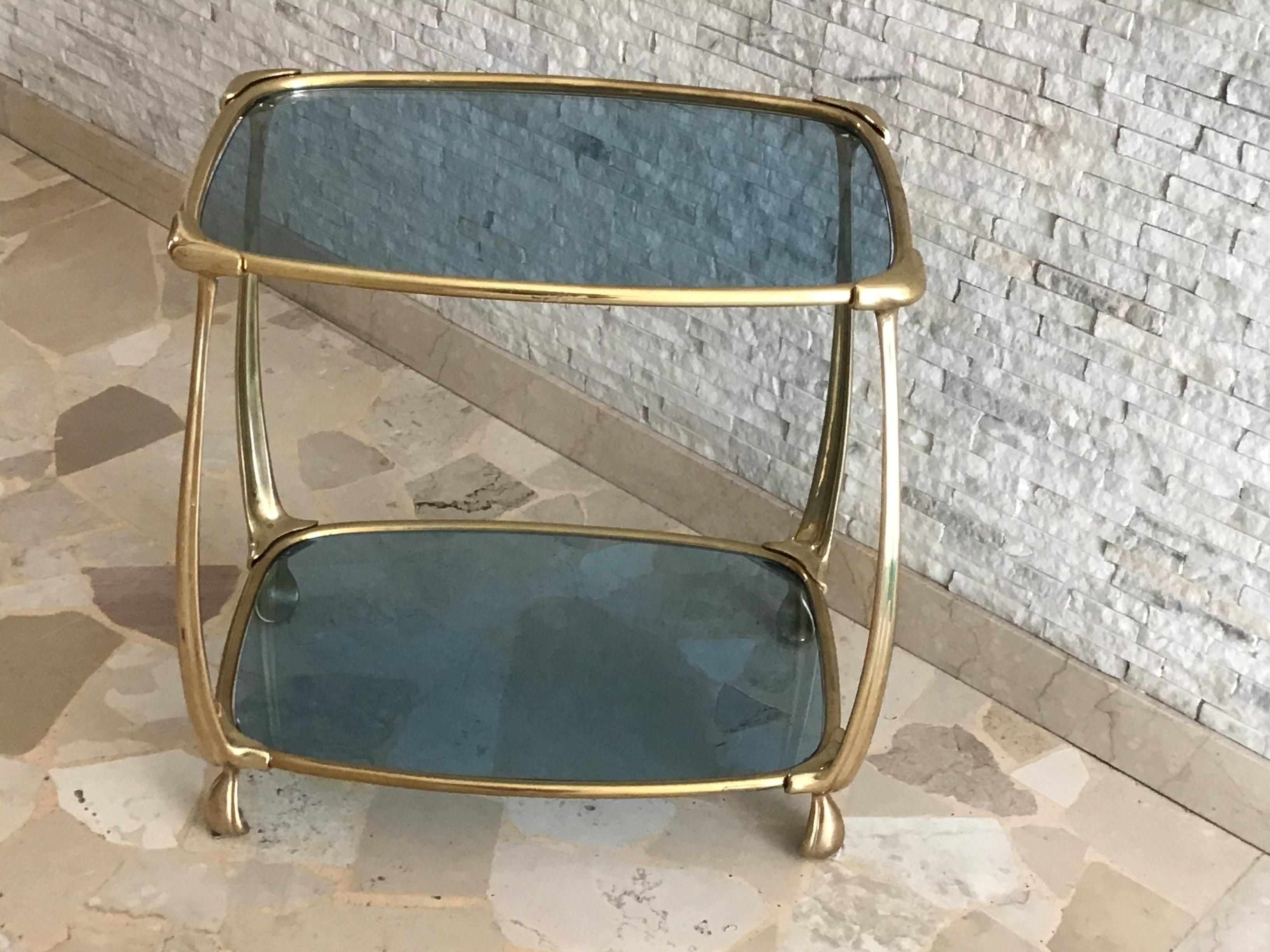 Fontana Arte Coffee Table Brass Glass 1955 Italy For Sale 1