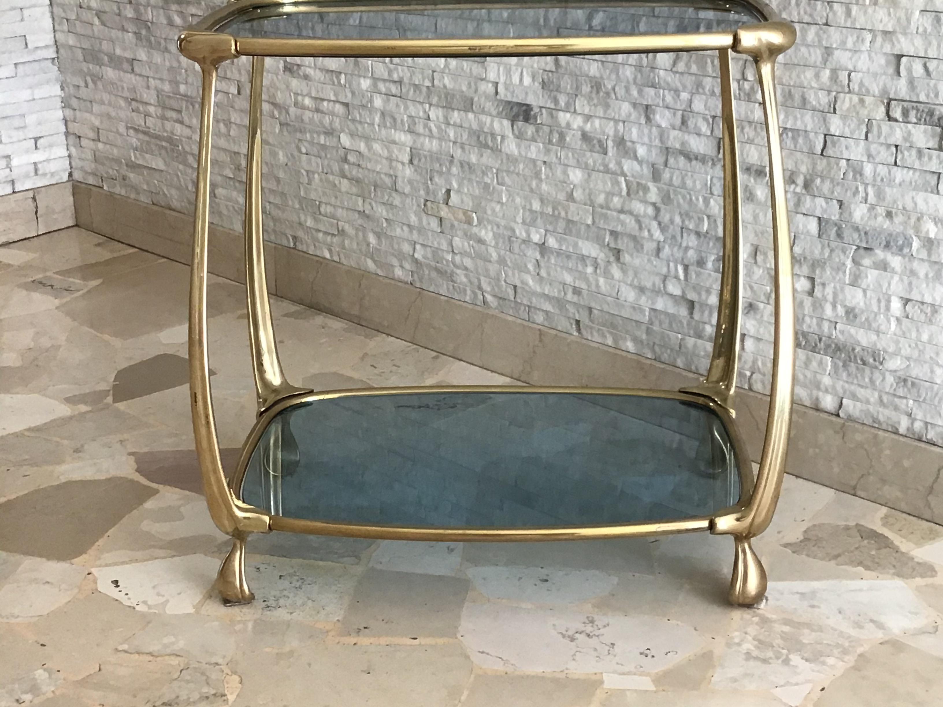 Fontana Arte Coffee Table Brass Glass 1955 Italy For Sale 2