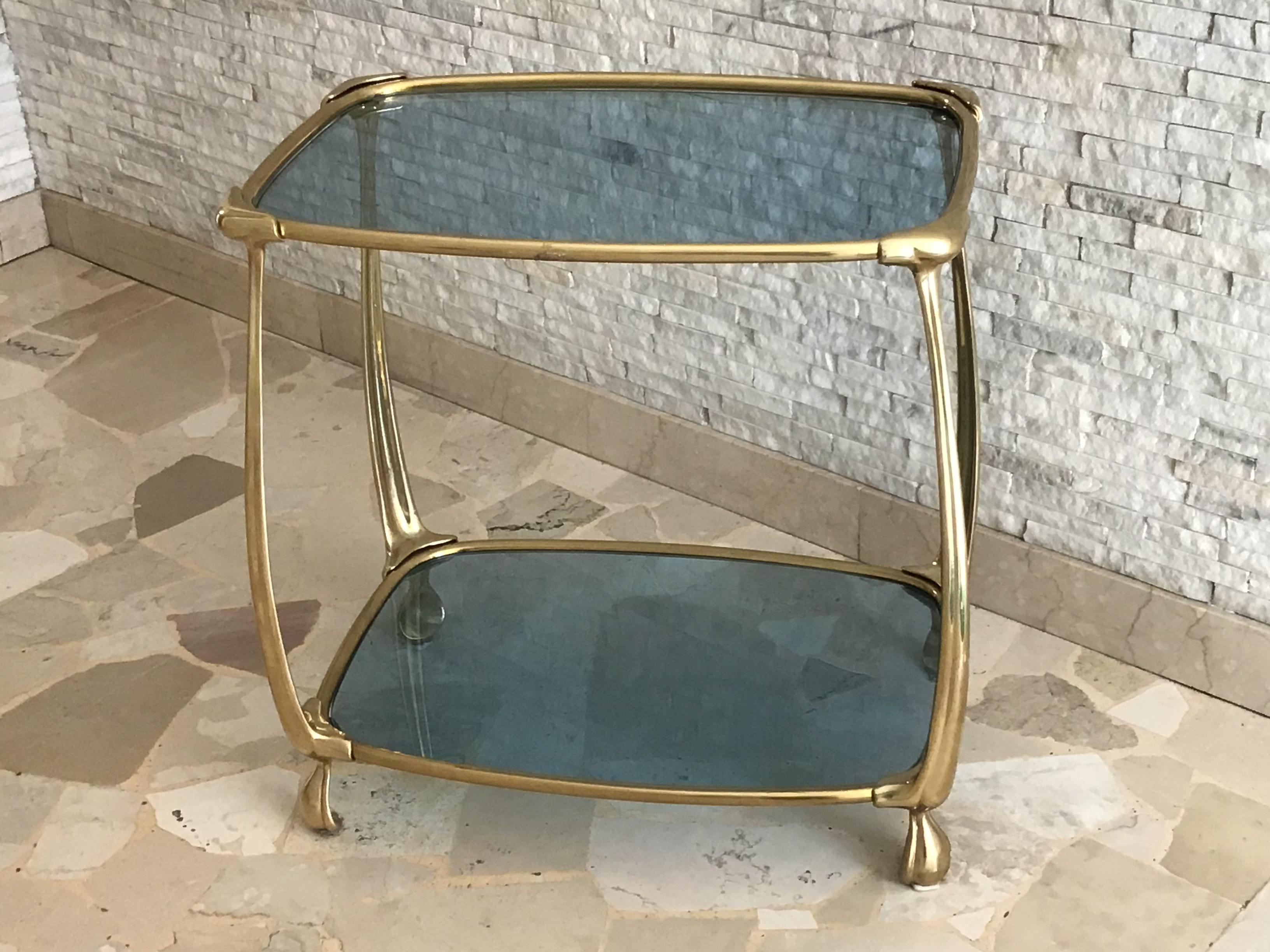 Fontana Arte Coffee Table Brass Glass 1955 Italy For Sale 3
