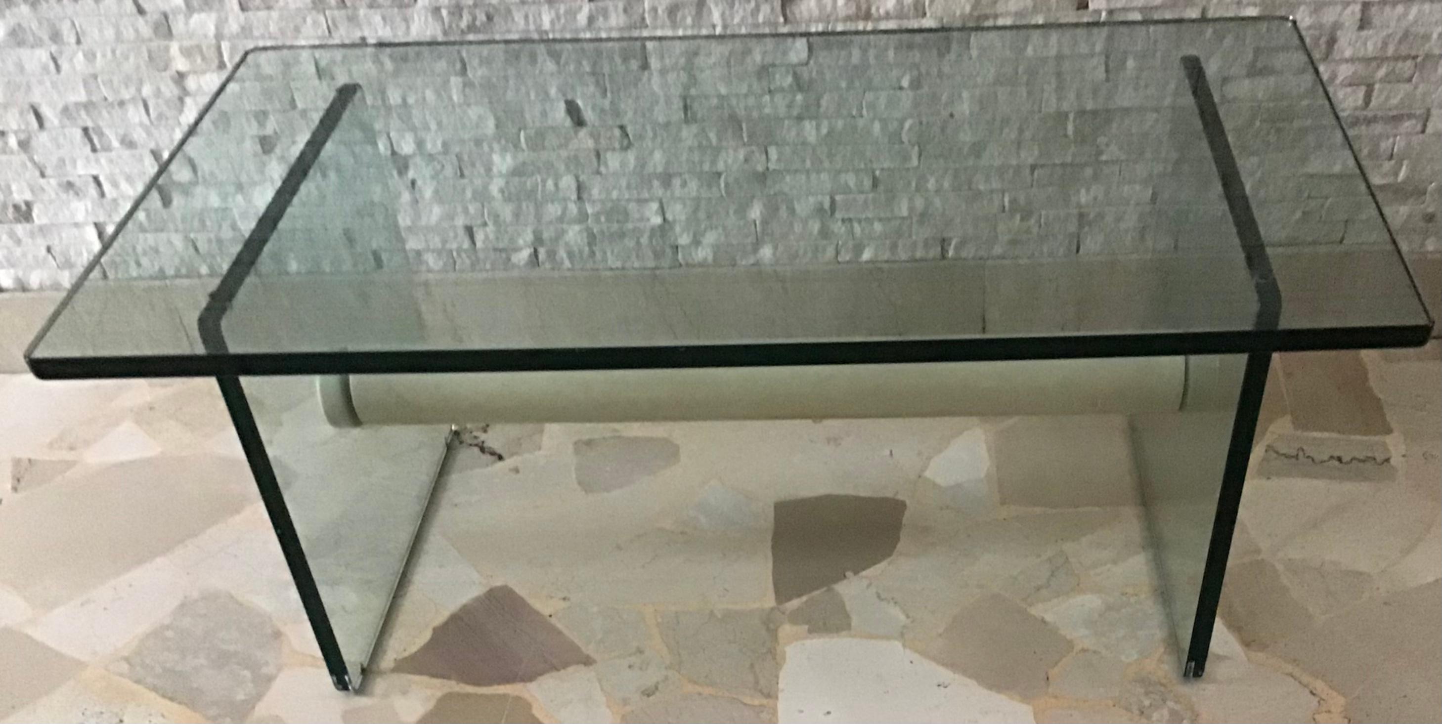 Mesa de centro Fontana Arte Cristal Metal 1969 Italia en venta 3