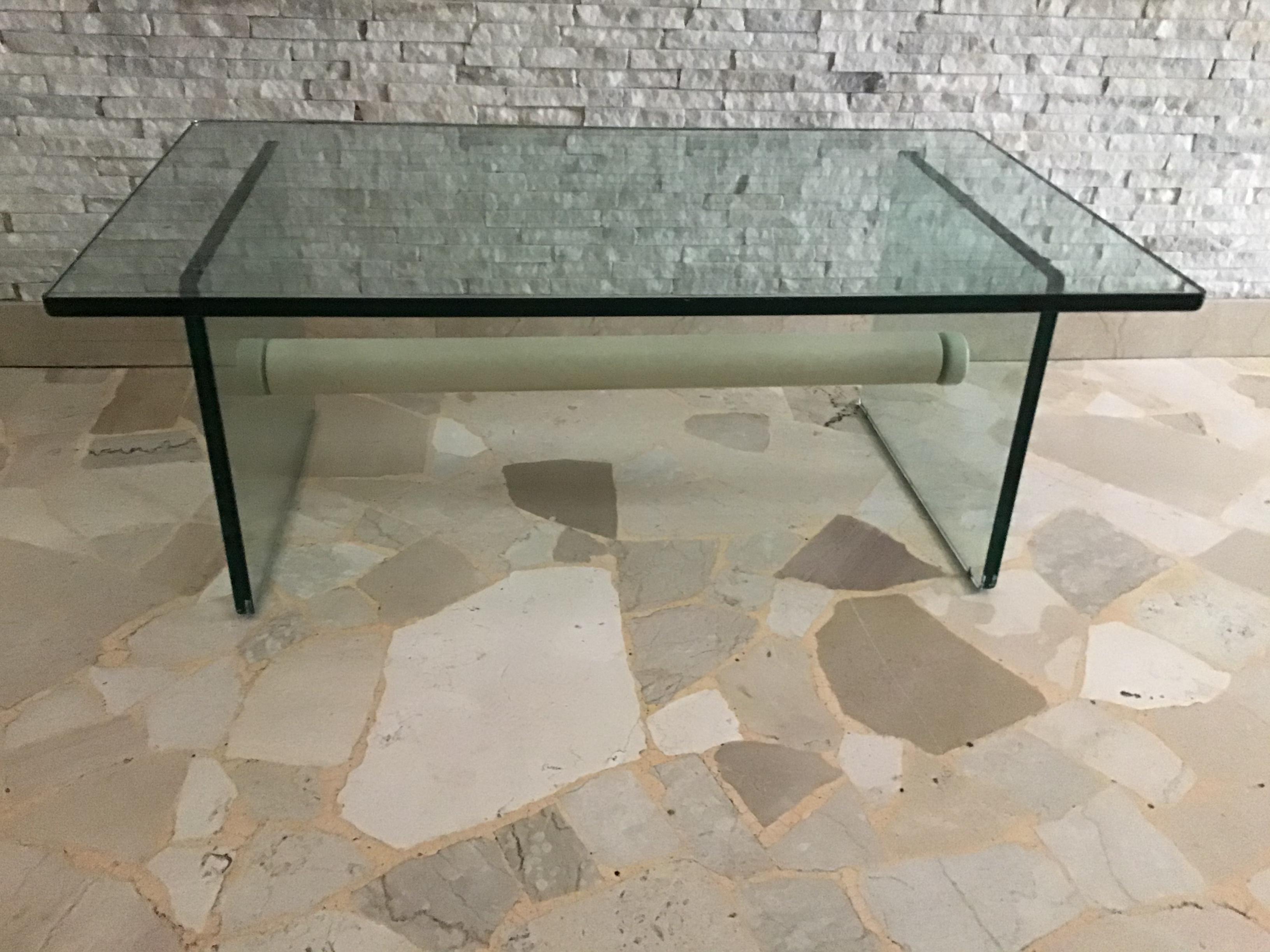 Other Fontana Arte Coffee Table Glass Metal 1969 Italy For Sale