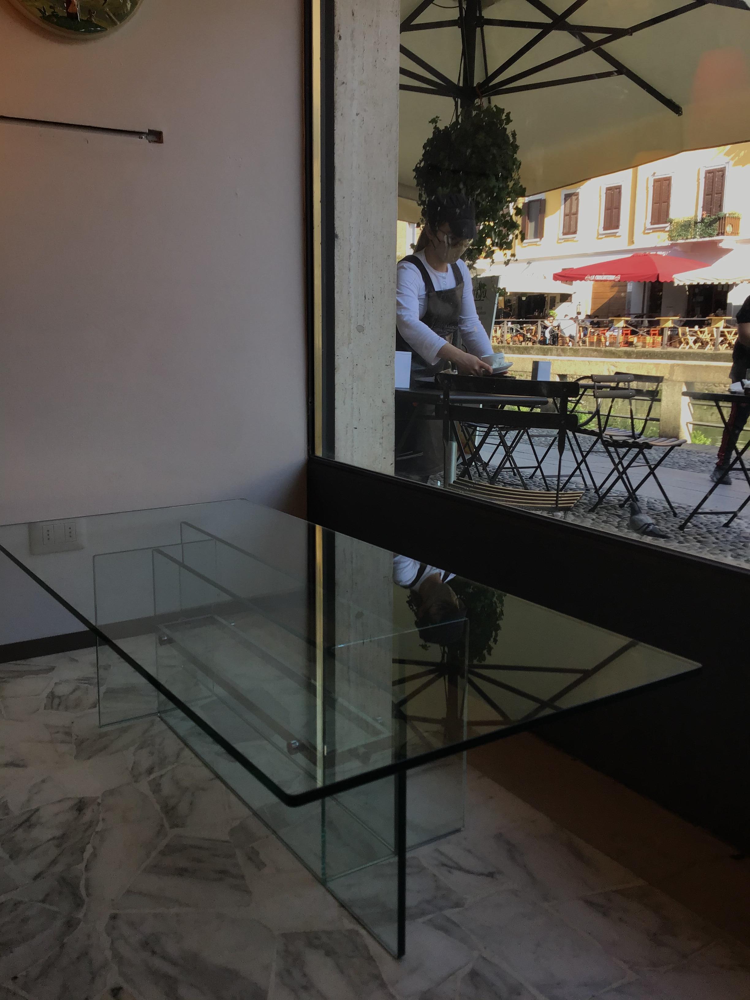 Table basse Fontana Arte Crome en verre, 1970, Italie en vente 4