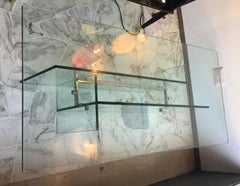 Fontana Arte Couchtisch Glas Metall Chrom, 1970, Italien, zugeschrieben