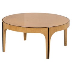 Fontana Arte Coffee Table in Maple Wood and Mirrored Glass