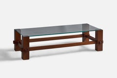 Fontana Arte, Coffee Table, Walnut, Glass, Italy, 1960s