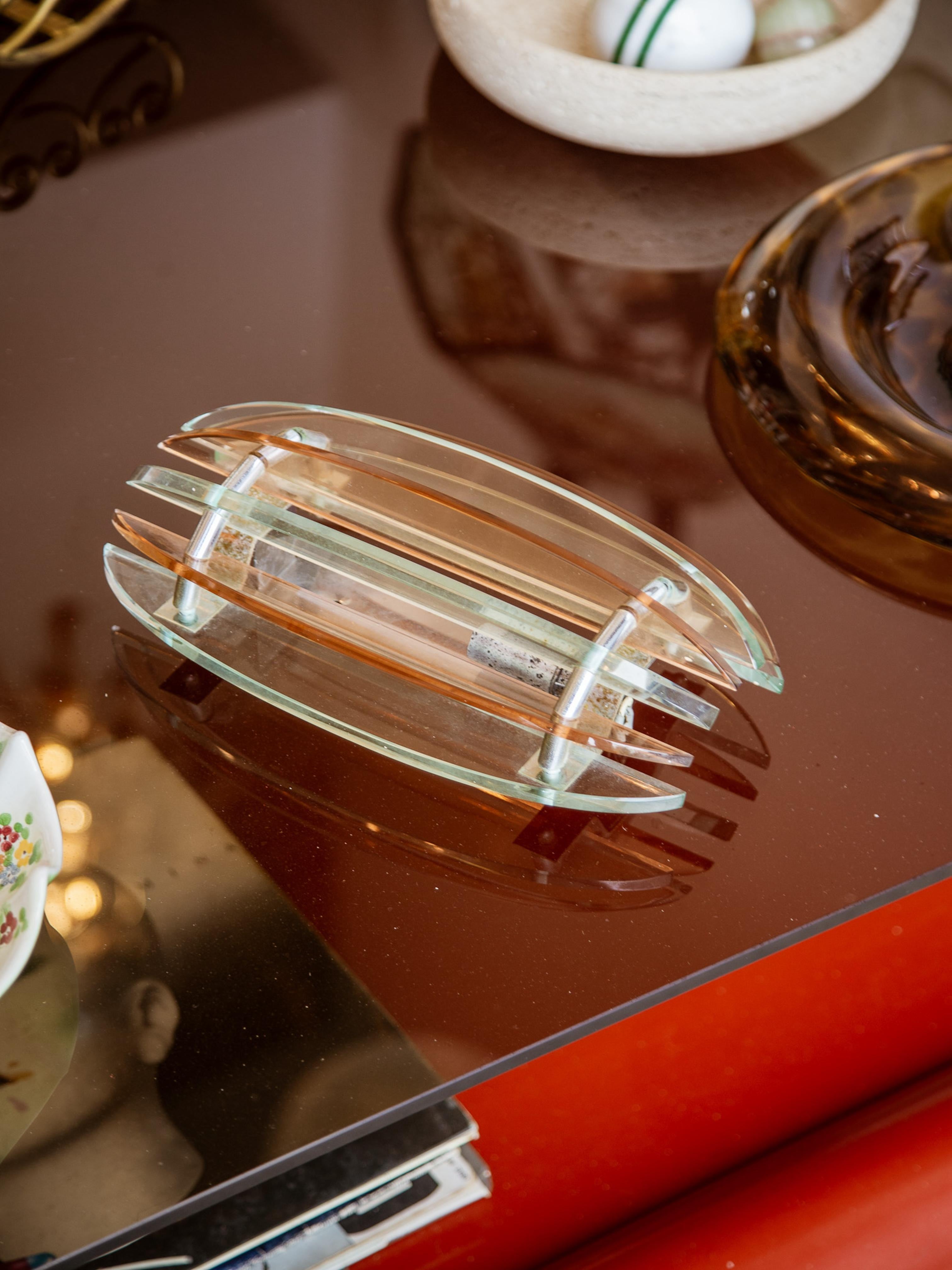 Veca Complete Bathroom Set in Chrome & Murano Glass For Sale 9