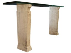 Fontana Arte, Console Made of Glass and Travertine, Italy, circa 1930