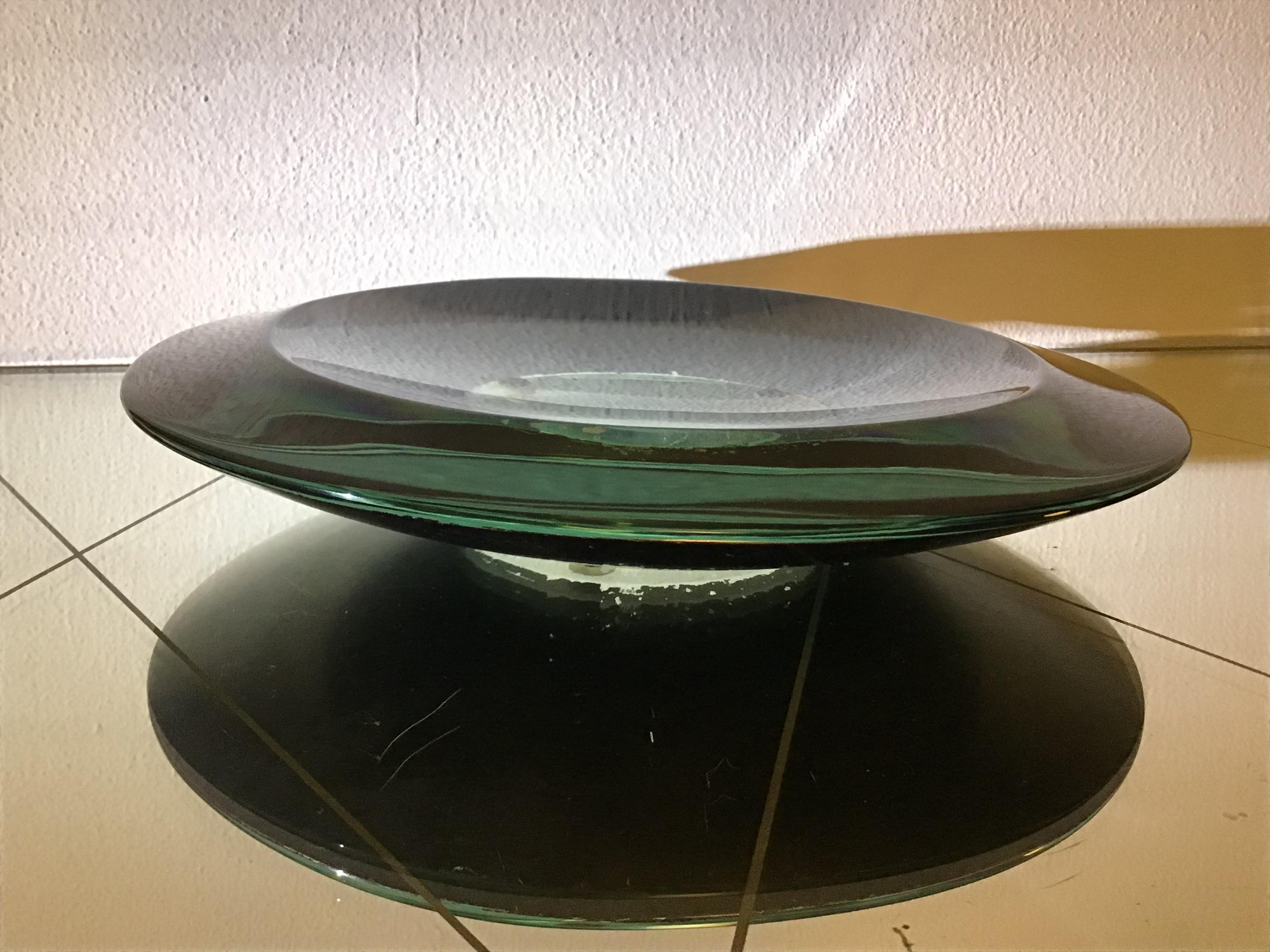 Italian Fontana Arte Coppa Cristallo Grosso Spessore Curvato, 1959, Italy For Sale