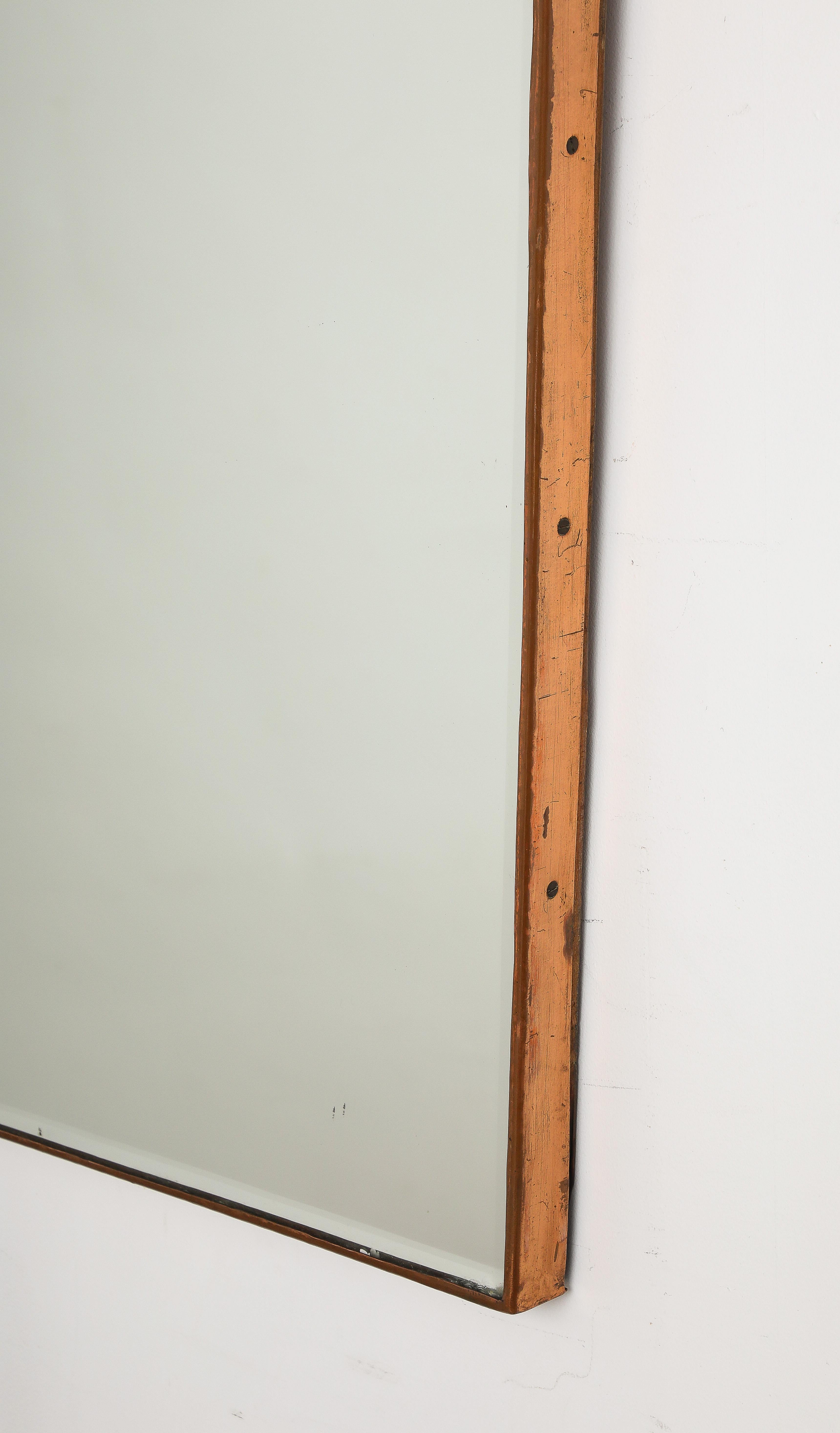 Mid-Century Modern Fontana Arte Copper Framed Mirror, Italy, circa 1940 For Sale