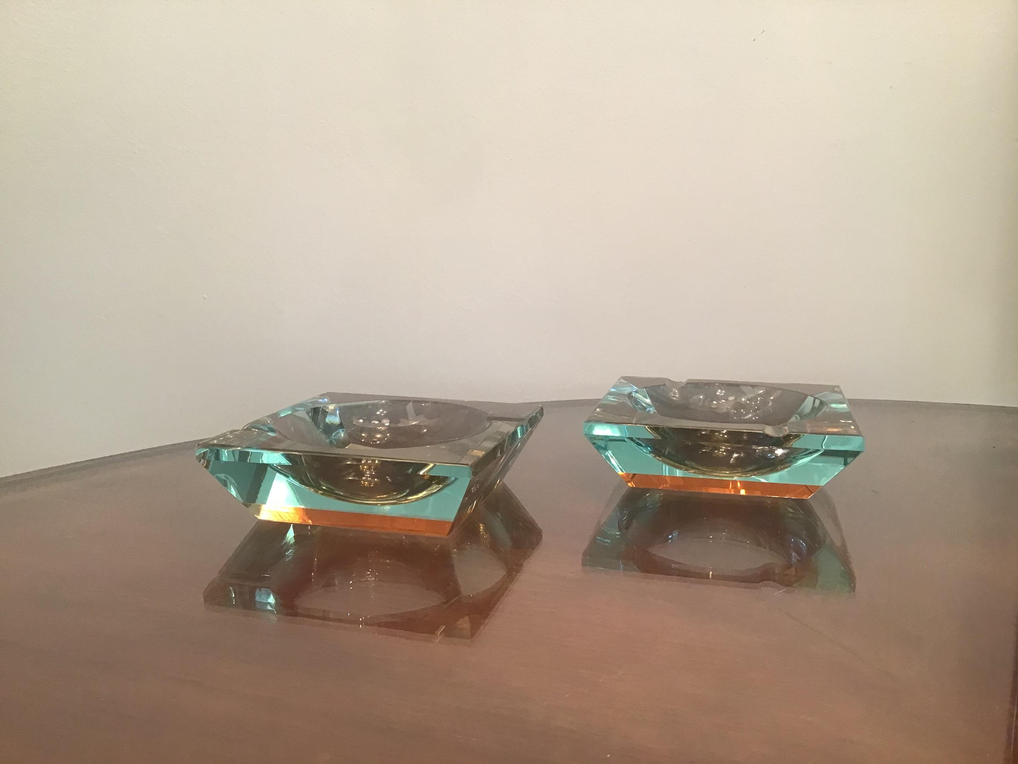 Mid-20th Century Fontana Arte Couple Empty Pockets Glass, 1950, Italy For Sale