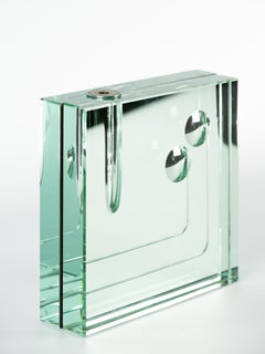 Fontana Arte crystal vase and metal